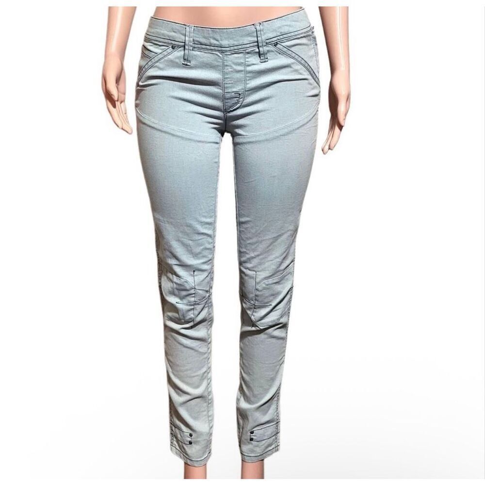 Cici mid-rise light blue stitched trim denim skinny pants M